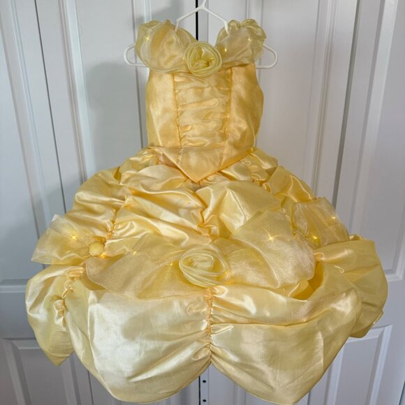Pottery Barn Kids Belle Dress 3T Halloween Disney Beauty & Beast Light Up Costum - Picture 1 of 12